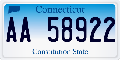 CT license plate AA58922