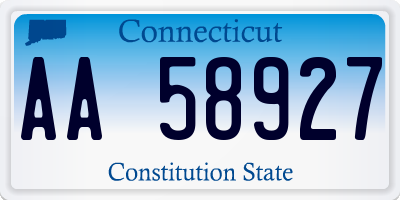 CT license plate AA58927