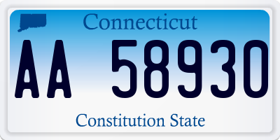 CT license plate AA58930