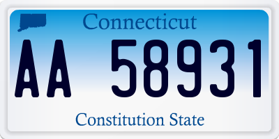 CT license plate AA58931