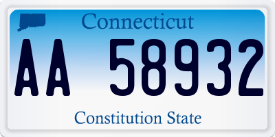 CT license plate AA58932