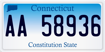 CT license plate AA58936