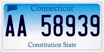 CT license plate AA58939