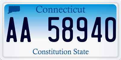 CT license plate AA58940