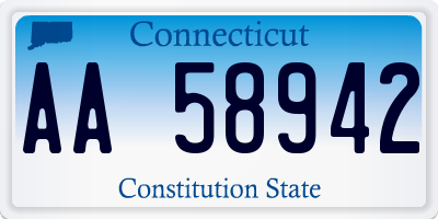 CT license plate AA58942