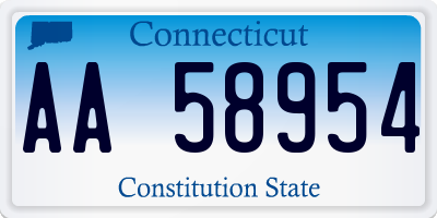 CT license plate AA58954