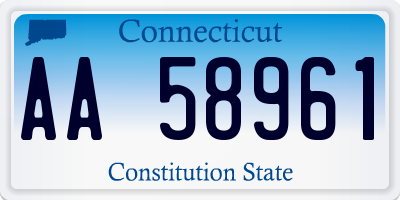 CT license plate AA58961