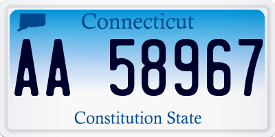 CT license plate AA58967