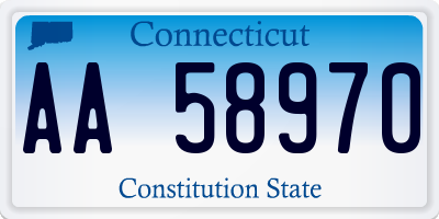 CT license plate AA58970