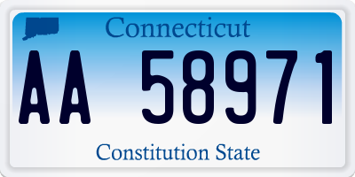 CT license plate AA58971