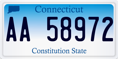 CT license plate AA58972