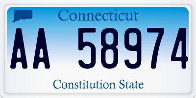 CT license plate AA58974