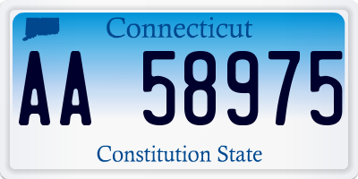 CT license plate AA58975