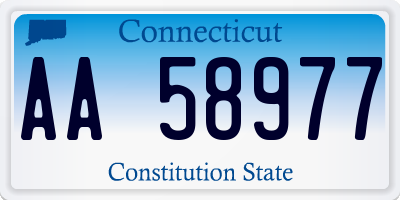 CT license plate AA58977