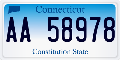 CT license plate AA58978