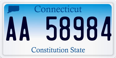 CT license plate AA58984