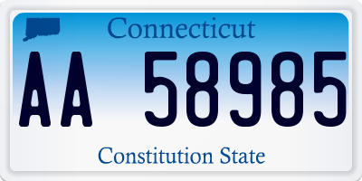 CT license plate AA58985