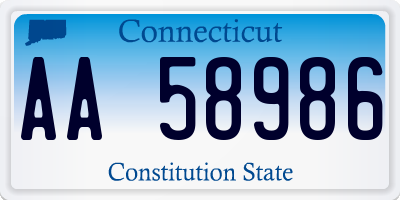 CT license plate AA58986