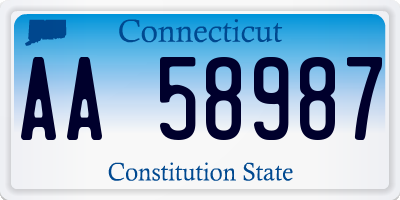 CT license plate AA58987