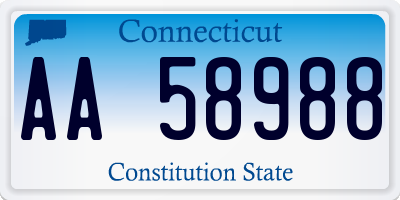 CT license plate AA58988