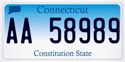 CT license plate AA58989