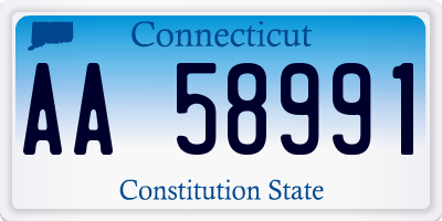 CT license plate AA58991