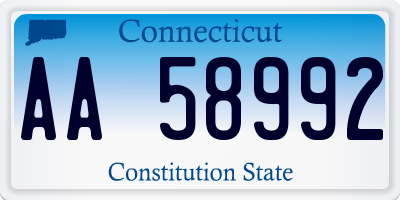 CT license plate AA58992