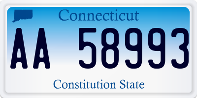 CT license plate AA58993