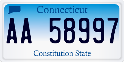 CT license plate AA58997