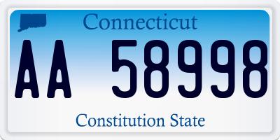 CT license plate AA58998