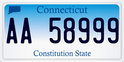 CT license plate AA58999