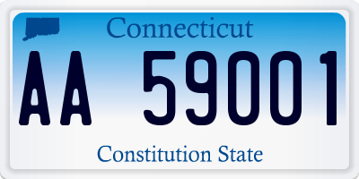 CT license plate AA59001