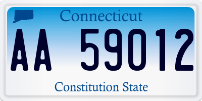 CT license plate AA59012