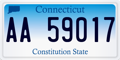 CT license plate AA59017