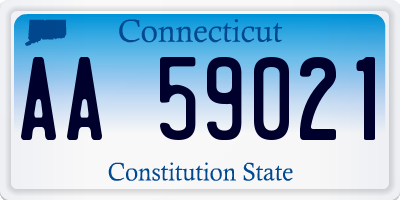 CT license plate AA59021