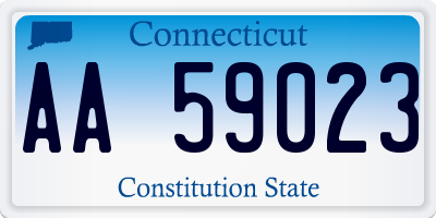 CT license plate AA59023