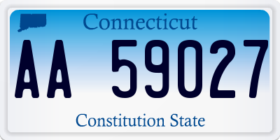 CT license plate AA59027