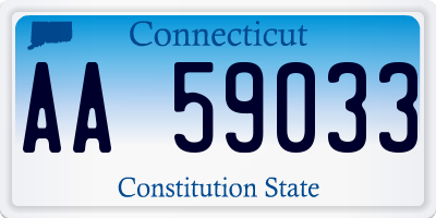 CT license plate AA59033