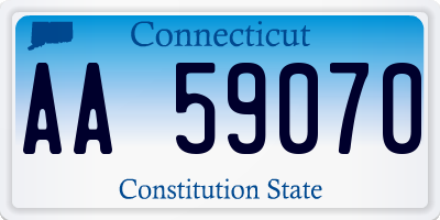 CT license plate AA59070