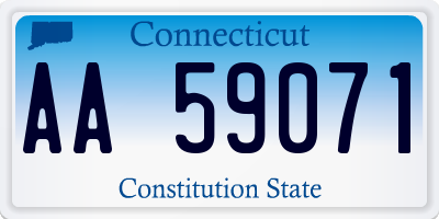 CT license plate AA59071