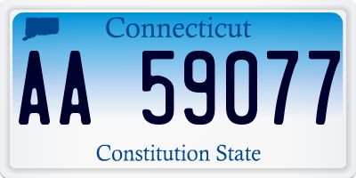 CT license plate AA59077