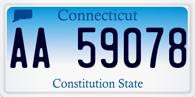 CT license plate AA59078