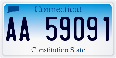 CT license plate AA59091