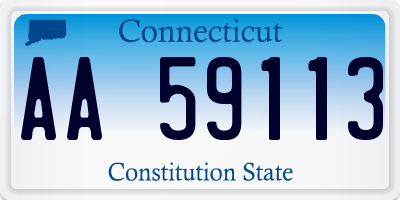 CT license plate AA59113