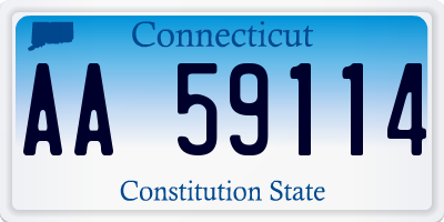 CT license plate AA59114