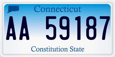 CT license plate AA59187