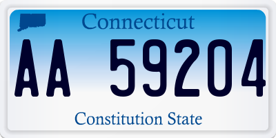 CT license plate AA59204