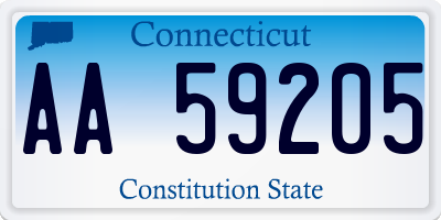 CT license plate AA59205