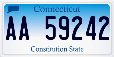 CT license plate AA59242