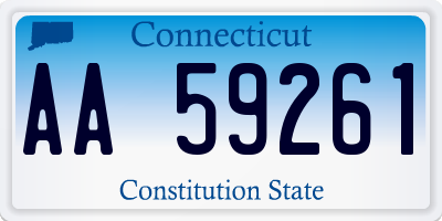 CT license plate AA59261